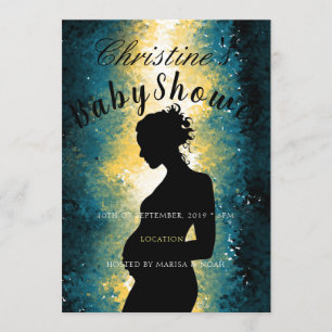 Abstract Zwangere Vrouw Silhouette Baby shower Kaart