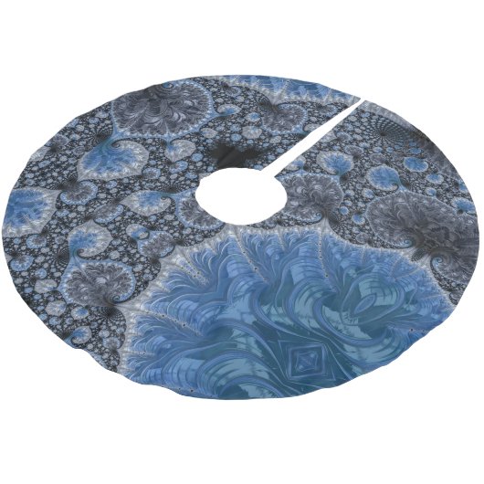 Abstract zwart-blauw-ingetrict fractal kerstboom rok (Gekanteld)