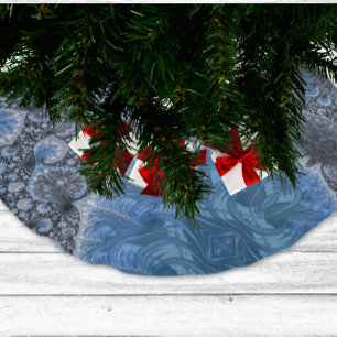 Abstract zwart-blauw-ingetrict fractal kerstboom rok