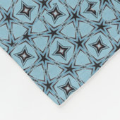 Abstract zwart-blauw patroon fleece deken (Hoek)