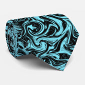 Abstract zwart/blauw zwijn stropdas (Opgerold)