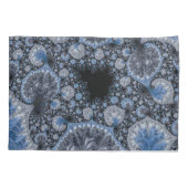 Abstract Zwart Blauwe Fractal Kussensloop (Achterkant)