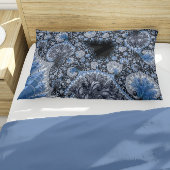 Abstract Zwart Blauwe Fractal Kussensloop