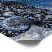 Abstract zwart blauwe fractal poster (Hoek)