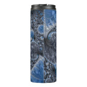 Abstract Zwart Blauwe Fractal Thermosbeker (Achterkant)