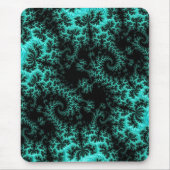 Abstract zwart Blauwgroen symmetrisch fractal Muismat (Voorkant)
