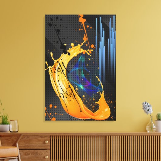 ABSTRACT ZWART CANVAS AFDRUK (Insitu (Woonkamer))