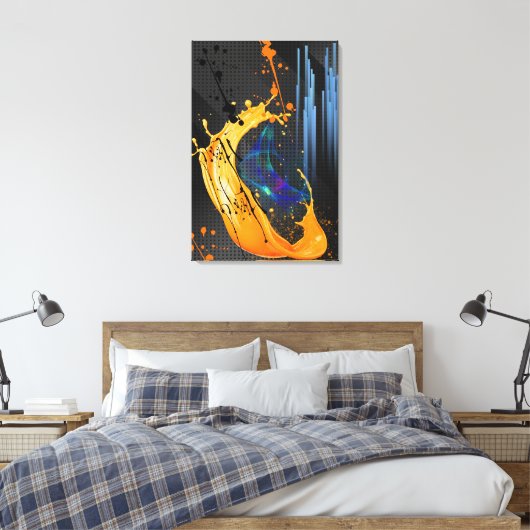 ABSTRACT ZWART CANVAS AFDRUK (Insitu (Slaapkamer))