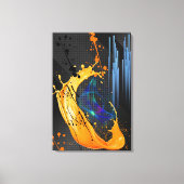 ABSTRACT ZWART CANVAS AFDRUK (Voorkant)