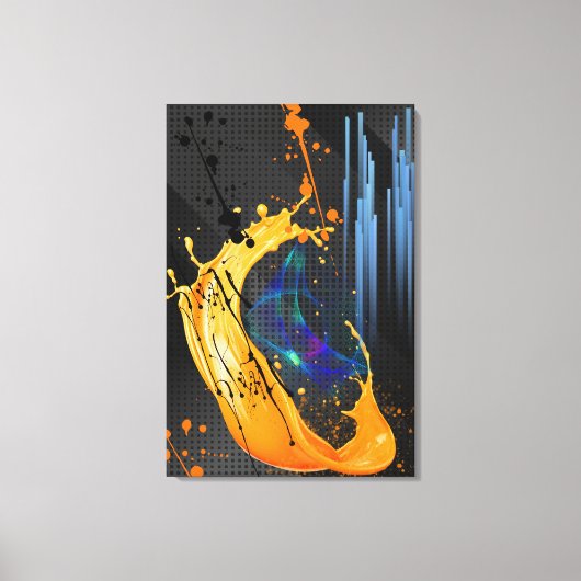 ABSTRACT ZWART CANVAS AFDRUK (Voorkant)