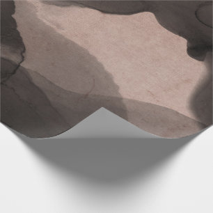 Abstract zwart eiwit, roze inktschilderroze cadeaupapier