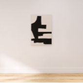 Abstract Zwart en Beige Bold Shapes Canvas Print