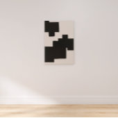 Abstract Zwart en Beige Geometrisch Canvas Print