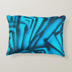 Abstract zwart en blauw accent kussen
