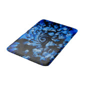 Abstract zwart en blauw badmat (Gekanteld)