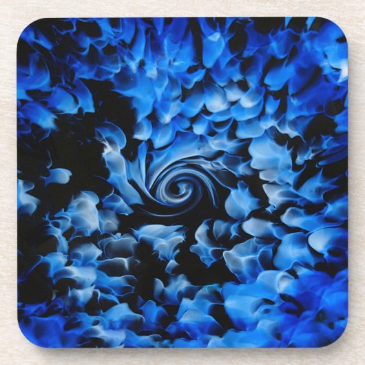 Abstract zwart en blauw bier onderzetter (Voorkant)