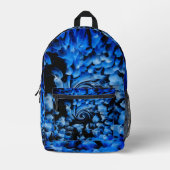 Abstract zwart en blauw glas bedrukte rugzak (Voorkant)