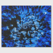 Abstract zwart en blauw glas cadeaupapier (Vlak)