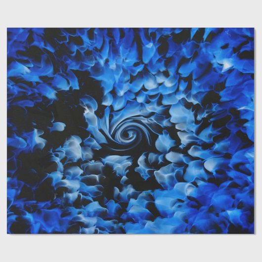 Abstract zwart en blauw glas cadeaupapier (Vlak)