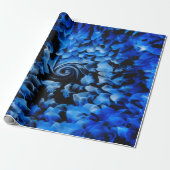 Abstract zwart en blauw glas cadeaupapier (Uitgerold)