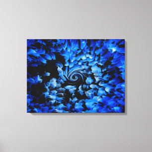 Abstract zwart en blauw glas canvas afdruk