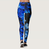 Abstract zwart en blauw glas leggings (Achterkant)