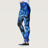 Abstract zwart en blauw glas leggings (Links)