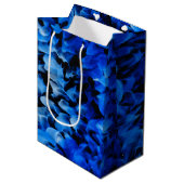 Abstract zwart en blauw glas medium cadeauzakje (Voorkant Gekanteld)