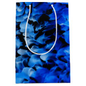 Abstract zwart en blauw glas medium cadeauzakje (Voorkant)