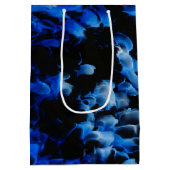 Abstract zwart en blauw glas medium cadeauzakje (Achterkant)