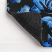 Abstract zwart en blauw glas muismat (Hoek)