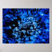 Abstract zwart en blauw glas poster (Voorkant)