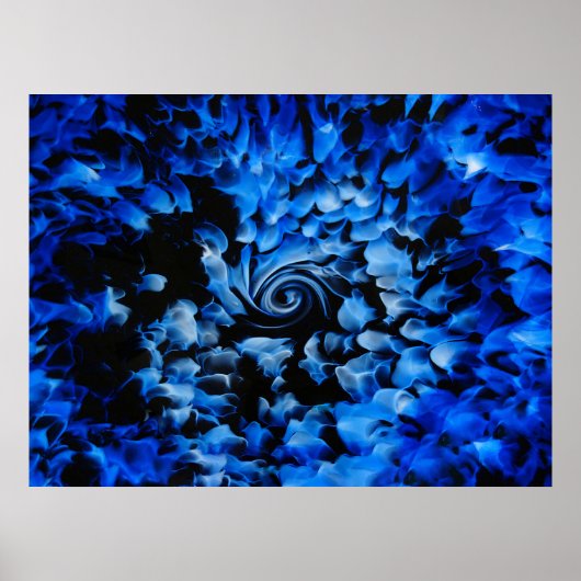 Abstract zwart en blauw glas poster (Voorkant)