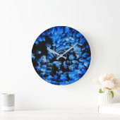 Abstract zwart en blauw grote klok (Huis)