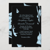 Abstract zwart en blauw muziek trouwkaart kaart (Voorkant / Achterkant)