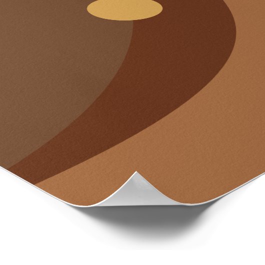 Abstract Zwart en Bruin Laag Getij Poster (Hoek)