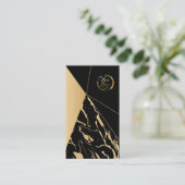 Abstract zwart en goud artiest visitekaartje (Staand voorkant)