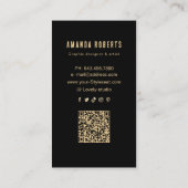 Abstract zwart en goud artiest visitekaartje (Achterkant)