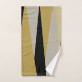 abstract zwart en goud bad handdoek (Handdoek)