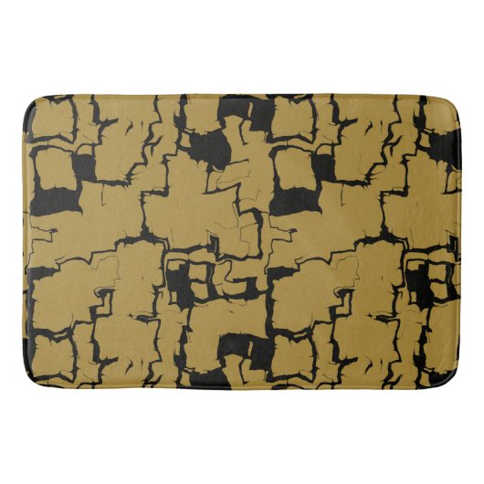 Abstract zwart en goud badmat (Voorkant)