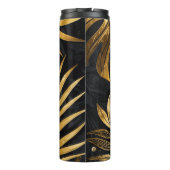 Abstract Zwart en Goud Botanisch Thermosbeker (Achterkant)