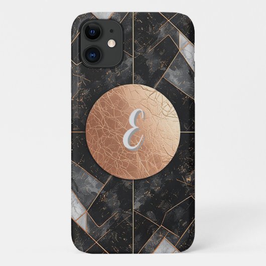 Abstract zwart en goud decoratief geometrisch Case-Mate iPhone case (Achterkant)