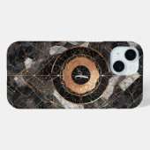 Abstract zwart en goud decoratief geometrisch Case-Mate iPhone case (Achterkant (horizontaal))