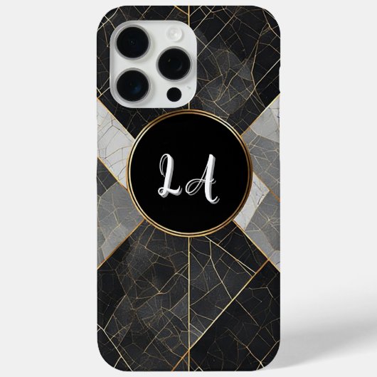 Abstract zwart en goud decoratief geometrisch Case-Mate iPhone case (Achterkant)
