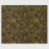 Abstract zwart en goud geometrisch patroon cadeaupapier (Vlak)