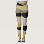 abstract zwart en goud leggings (Voorkant)
