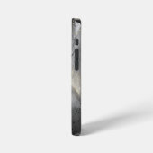 Abstract zwart en goud marmer iPhone hoesje (Linkerkant)