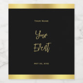 Abstract zwart en gouden wijnlabel wijn etiket (Enkel label)