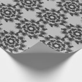 Abstract zwart en grijs bloemenontwerp cadeaupapier (Hoek)