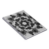 Abstract zwart en grijs bloemenontwerp notitieboek (Rechterzijde)